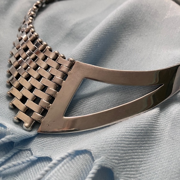 Solid Sterling Silver Collar Necklace - Picture 9 of 9